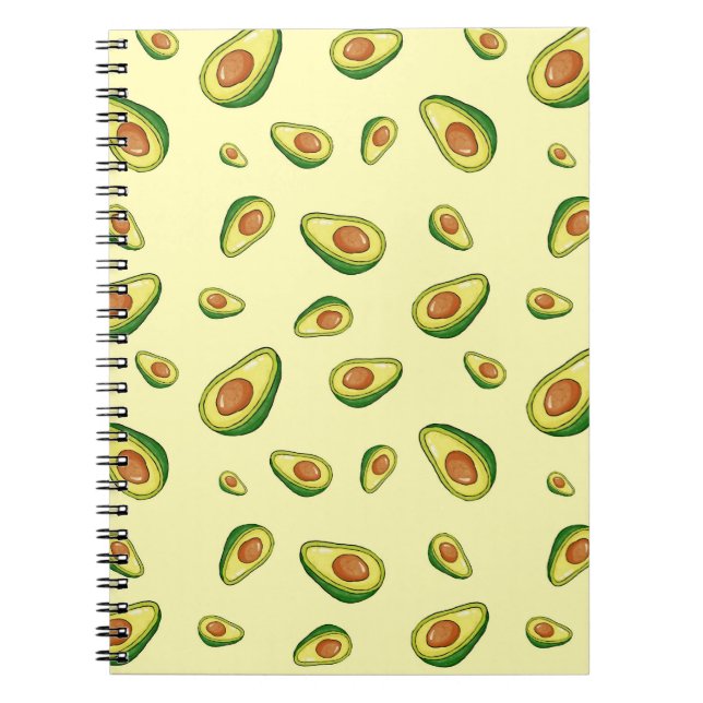 Avokado Frukt Mönster Anteckningsbok (Framsidan)
