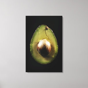Avokado frukt, svart bakgrund canvastryck