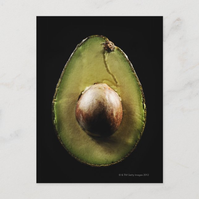 Avokado,Frukt,Svart bakgrund Vykort (Framsida)