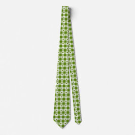 Avokado Grön Hjärt Rutig Gingham Retro Slipsklöver Slips