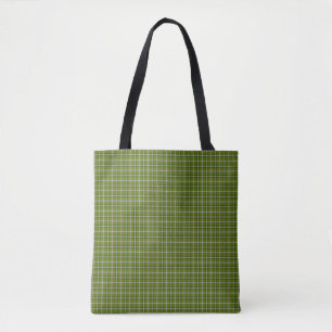 Avokado Grön Plaid Fönsterrutemönster Retro Tygkasse