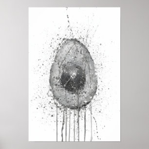 Avokado Grönsak Grå Poster