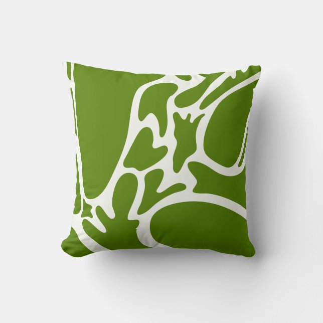 Avokado Grönt och keramiskt vitt Kudde (Framsida)