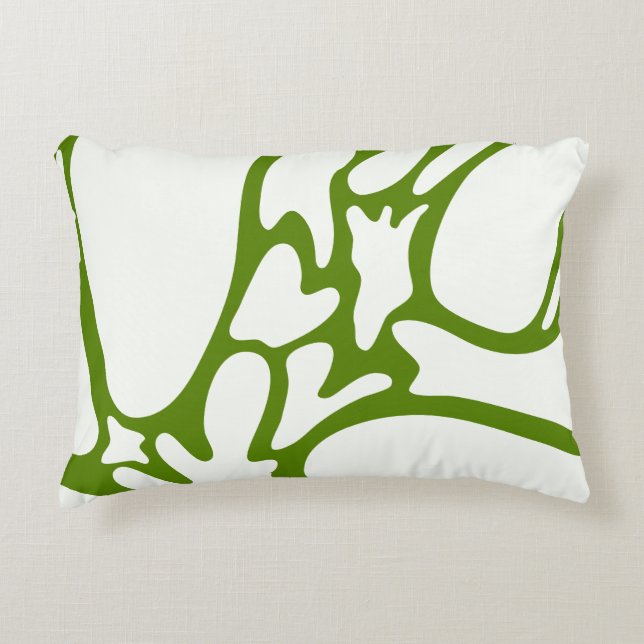 Avokado Grönt och keramiskt vitt Prydnadskudde (Framsidan)