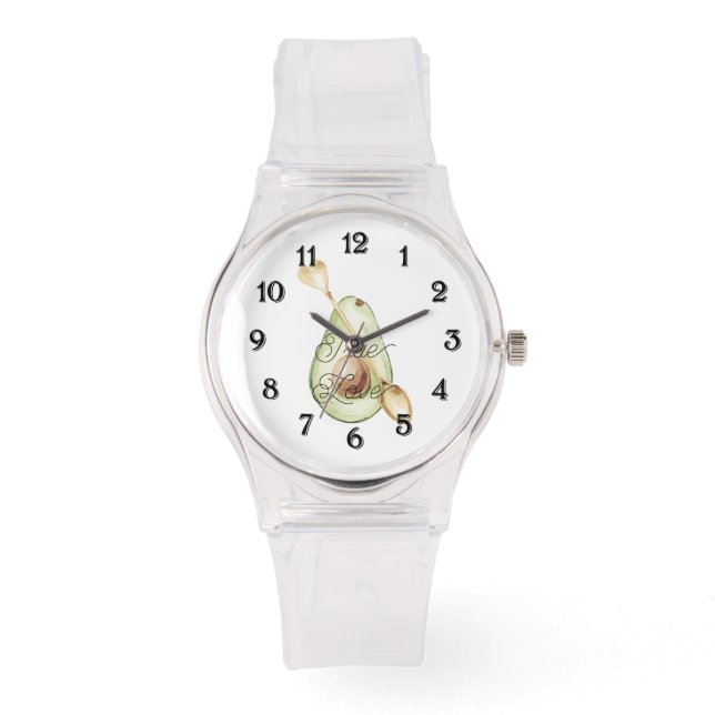 Avokado Hjärt Sked Sann Kärlek Armbandsur (Framsida)