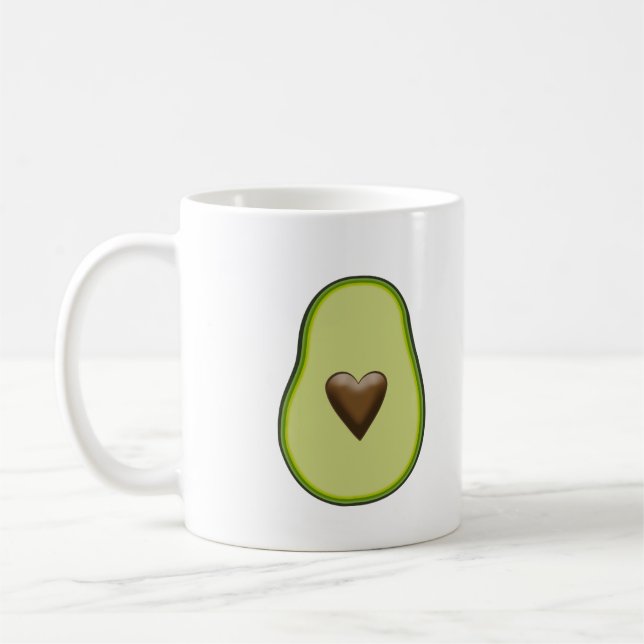 Avokado Hjärtvänlig Frukt Anpassad Kaffemugg (Vänster)