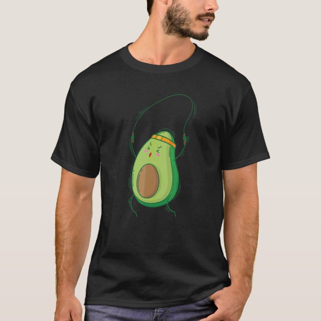 Avokado hoppar med ett hopprep t shirt (Framsida)
