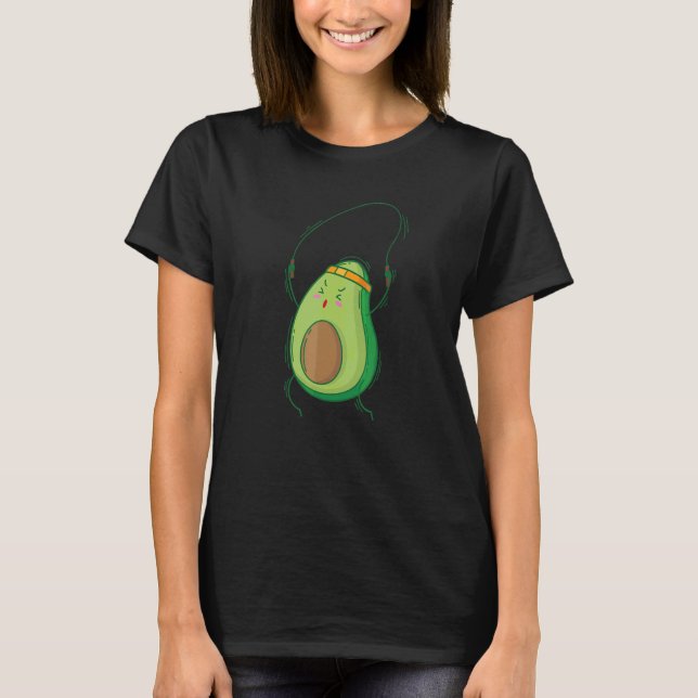 Avokado hoppar med ett hopprep t shirt (Framsida)