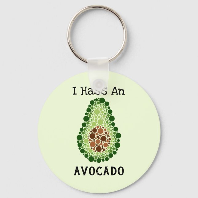 Avokado i prickar nyckelring (Framsida)