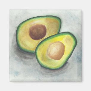 Avokado i vattenfärg magnet