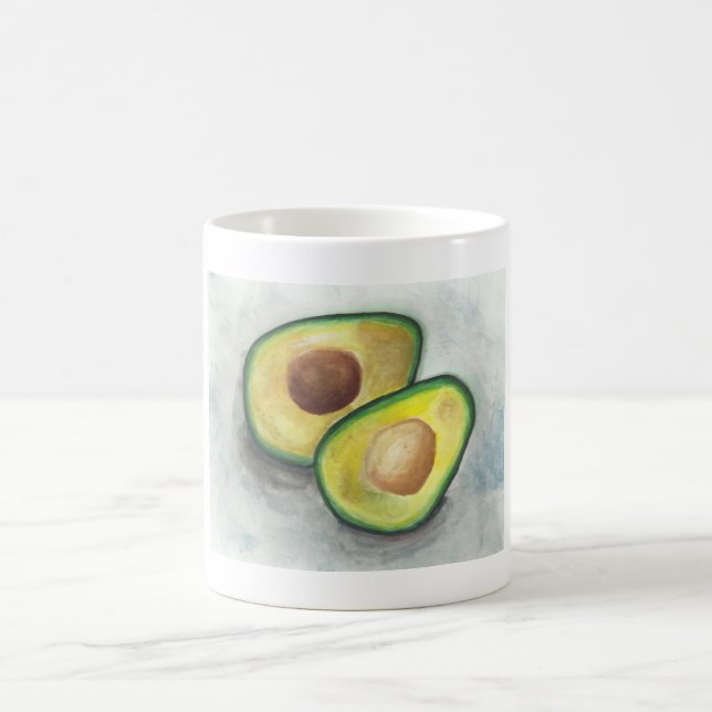 Avokado med Nöt exponerat i vattenfärg Kaffemugg (Center)