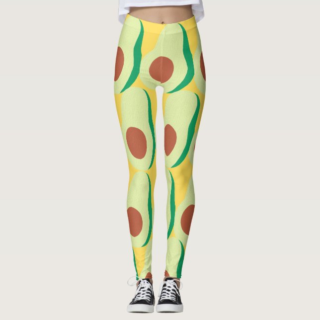 Avokado och Gult Leggings (Framsida)