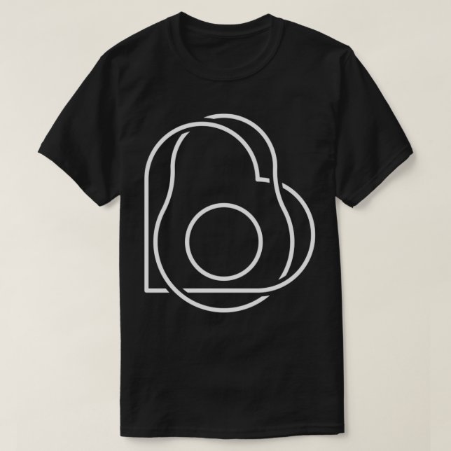 Avokado och hjärta t shirt (Design framsida)