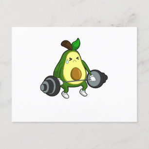 Avokado på Fitness med skivstång Vykort