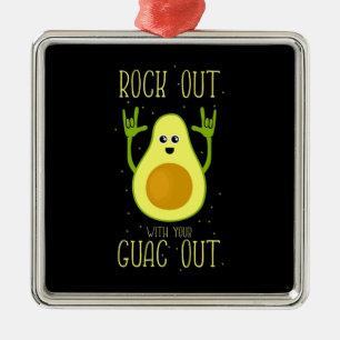 Avokado Rock Out With Your Guac Out Julgransprydnad Metall