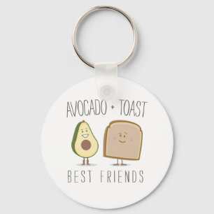 Avokado + Rostat brödbästa vän roliga Keychain Nyckelring
