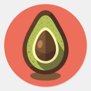 avokado runt klistermärke