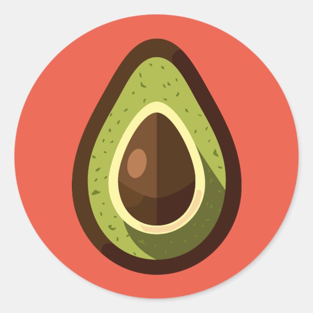 avokado runt klistermärke (Framsida)