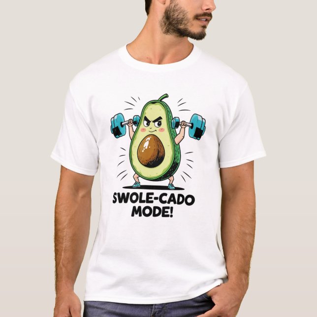 Avokado som lyfter vikter t shirt (Framsida)