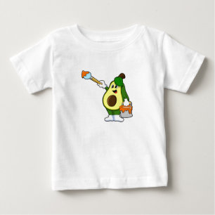 Avokado som målarfärg med färgpensel t shirt