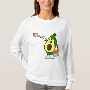 Avokado som målarfärg med färgpensel t shirt