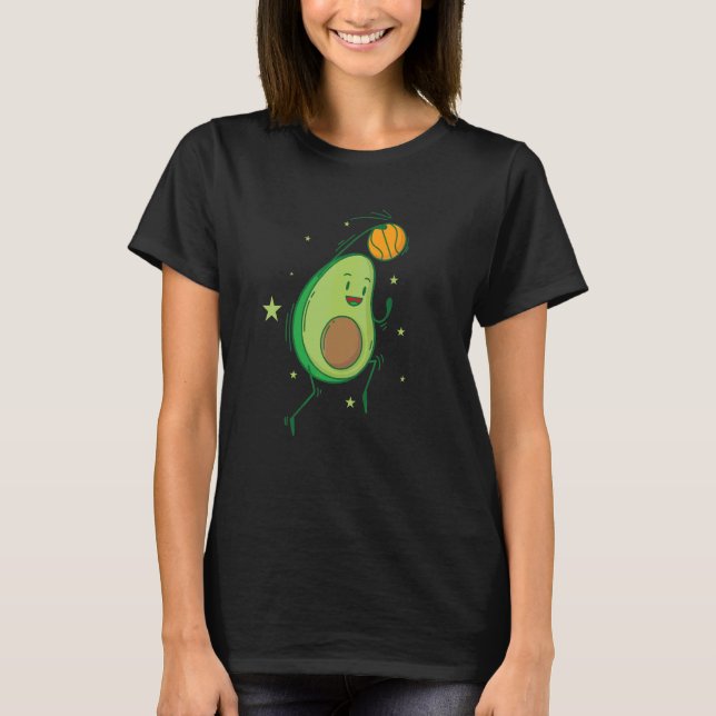 Avokado som spelar basket t shirt (Framsida)