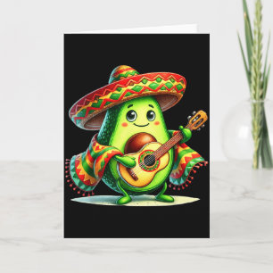 Avokado Sombrero Gitarr Cinco De Mayo Pojkar Barn Kort