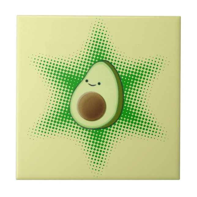 Avokado Superstjärna Söt Kakelplatta (Framsidan)