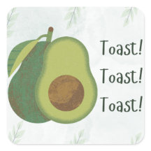 Avokado Toast Klistermärke – Roligt “Toast! Toast!