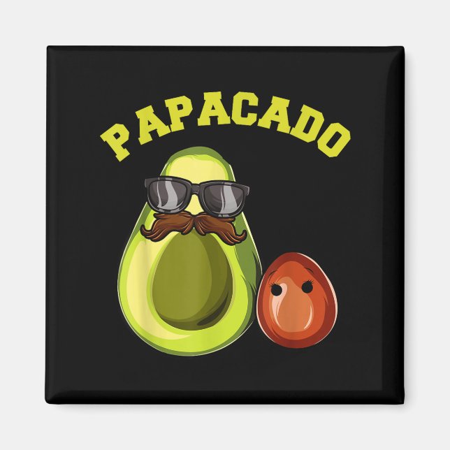 Avokado Tröja För Män, Papacado Graviditets Meddel Magnet (Framsidan)