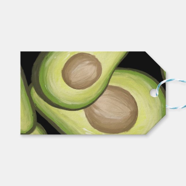 Avokado tryck Gåvobricka Presentetikett (Framsidan (Horisontell))