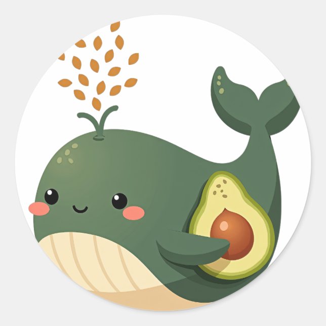 Avokado Val Runt Klistermärke (Framsida)