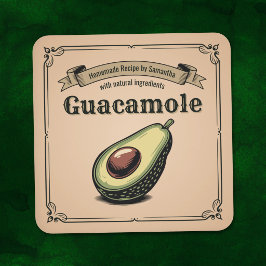 Avokado - Vintage Guacamole Etikett Klistermärke