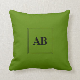 Avokadogron monogramdesign kudde
