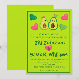 AvokadoHipsterbröllop Inbjudningar