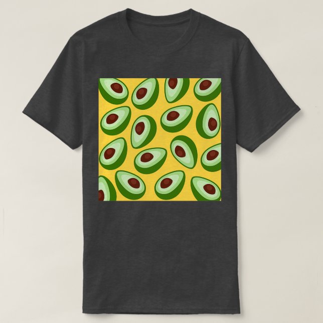 Avokados på en bakgrund för Mustard Gult T Shirt (Design framsida)