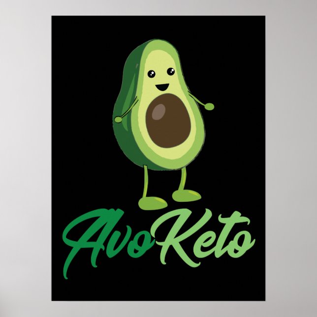 Avoketo - Funny Keto Avocado Poster (Framsidan)