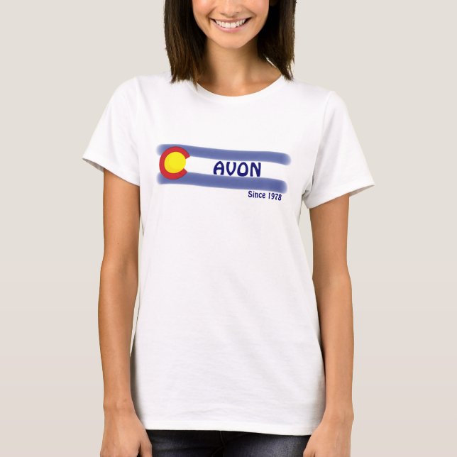 Avon Colorado local flagga dam T Tee (Framsida)
