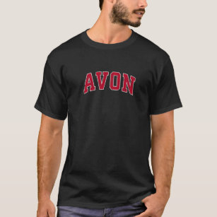 Avon Connecticut CT Vintage Sports Design Red Desi T Shirt