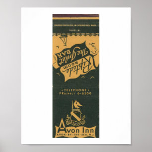 Avon från Sea NJ, Avon Inn 1950 s Matchbook Poster