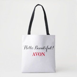 Avon "Hej vacker" Tote med svarta handtag Tygkasse