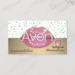 Avon Instagram logotyp guld och silver estesisk Bu Visitkort