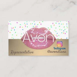 Avon Instagram logotyp guld och silver estesisk Bu Visitkort
