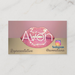 Avon Instagram logotyp rosa och estetisk guld Visitkort
