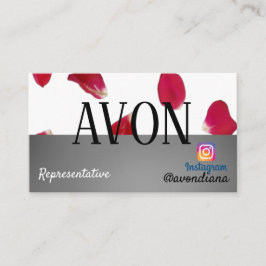 Avon Instagram logotyp silver estetisk rosor Visitkort