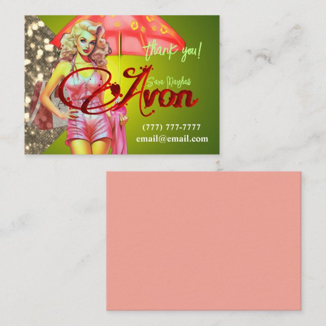 Avon Party Tack Anteckningskort (Fram/baksida)