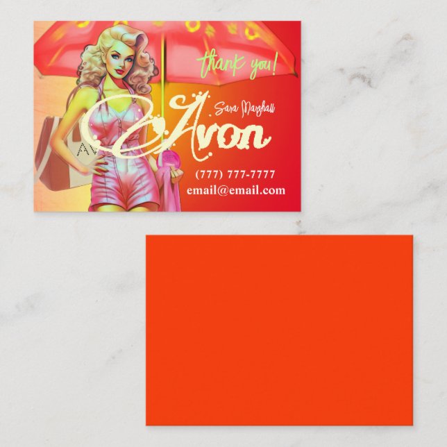 Avon Party Tack Anteckningskort (Fram/baksida)
