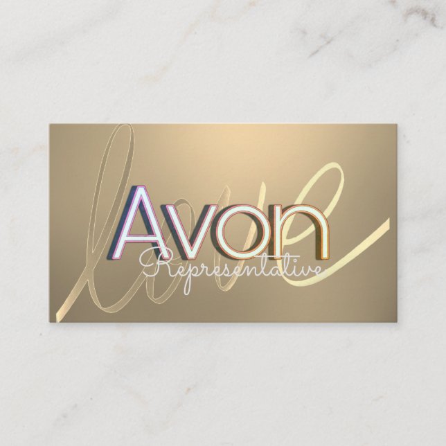 Avon personlig guld visitkort (Framsida)