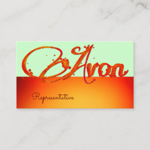 Avon personlig orange och rött estetiskt visitkort