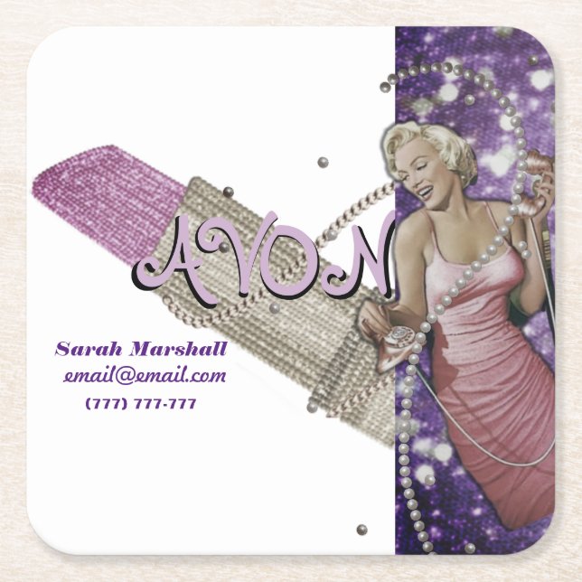 Avon representant underlägg papper kvadrat (Framsidan)
